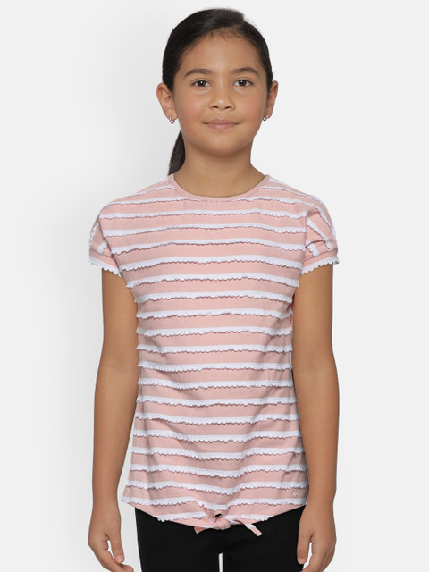 

United Colors of Benetton Girls Pink Striped Top