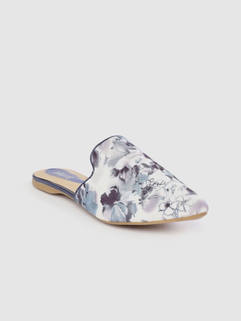 

Lavie Women Grey & White Floral Print Mules