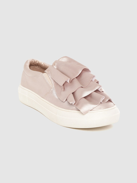 

Lavie Women Pink Ruffled Slip-On Sneakers
