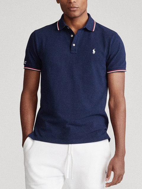 

Polo Ralph Lauren Men Custom Slim Fit Mesh Polo T-shirt, Navy blue