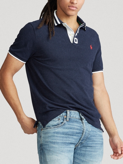 

Polo Ralph Lauren Men Custom Slim Fit Mesh Polo T-shirt, Navy blue