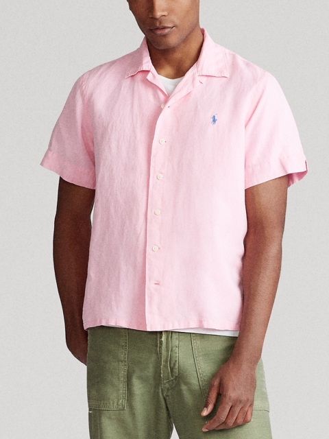 

Polo Ralph Lauren Men Custom Fit Linen-Blend Shirt, Pink