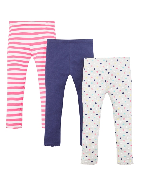 

mothercare Girls Pack Of 3 Leggings, Multi