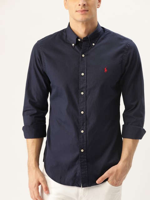 

Polo Ralph Lauren Men Navy Blue Slim Fit Solid Casual Shirt