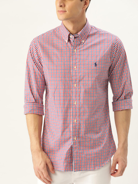 

Polo Ralph Lauren Men Red & Blue Custom Fit Checked Casual Shirt