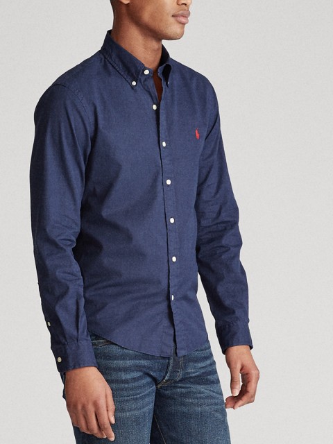 

Polo Ralph Lauren Men Navy Blue Twill Slim Fit Solid Casual Shirt