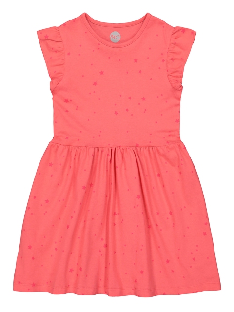 

mothercare Girls Coral Printed Fit and Flare Dress