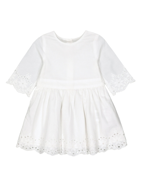 

mothercare Girls White Solid Fit and Flare Dress
