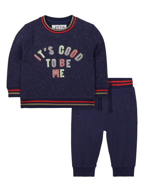 

mothercare Boys Navy Blue Printed T-shirt with Joggers