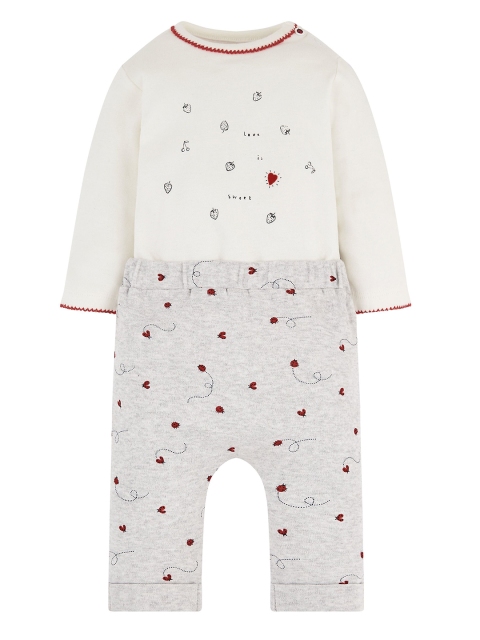 

mothercare Girls Grey & Red Printed T-shirt with Pyjamas