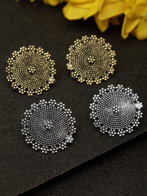 

Infuzze Silver-Toned Circular Studs