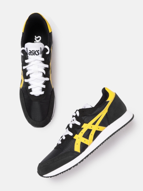 

ASICS Men Black & Yellow Woven Design & Perforated Tarther OG Sneakers