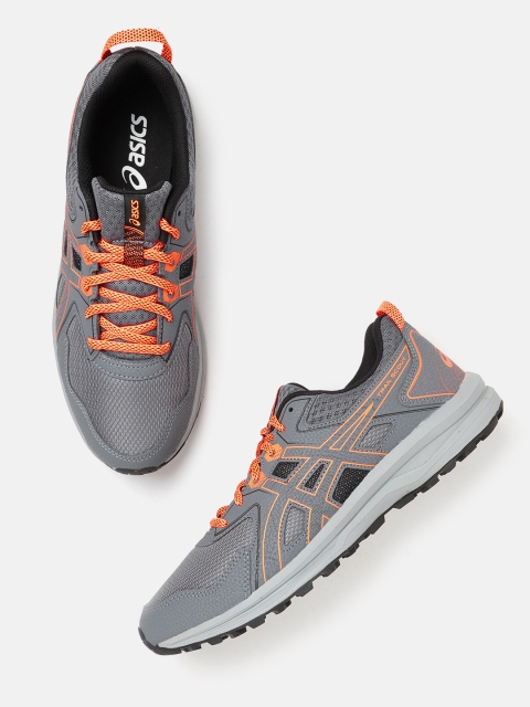 

ASICS Men Charcoal Grey Woven Design Trail Scout Running Shoes