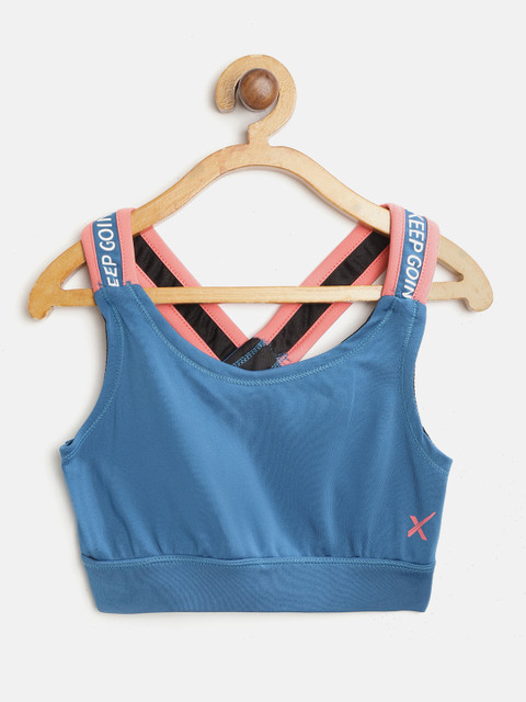 

HRX by Hrithik Roshan Girl Blue Medium Support Rapid Dry Angel Sports Bra AW19-GK-0013-B