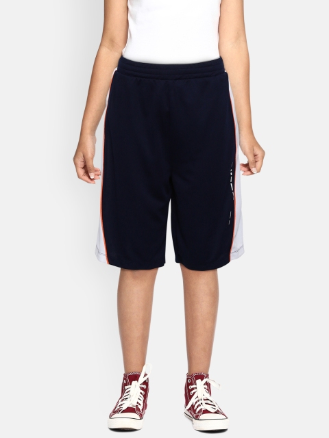 

HRX by Hrithik Roshan Girls Navy Blue & White Colourblocked Shorts