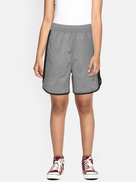

HRX by Hrithik Roshan Girls Grey Melange Solid Regular Fit Sports Shorts
