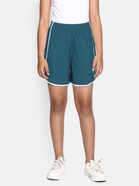 

HRX by Hrithik Roshan Girls Mykonos Blue Solid Regular Fit Rapid-Dry Lycra Active Shorts