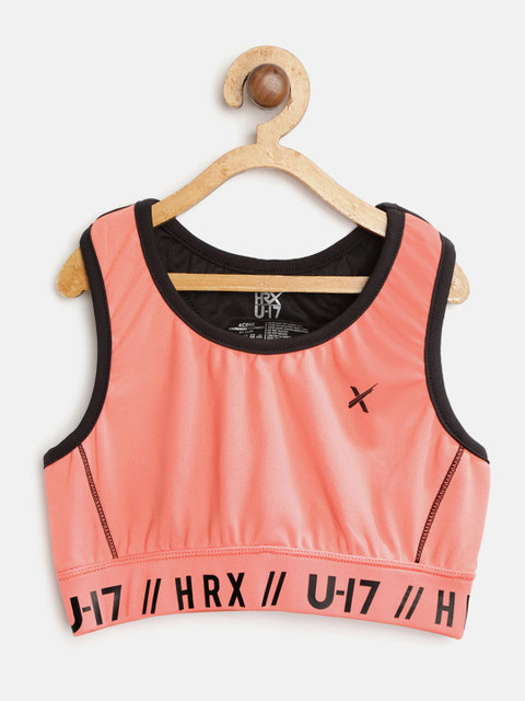 

HRX by Hrithik Roshan Georgia Peach Medium Support Rapid-Dry Sports Bra AW19-GK-0012-B