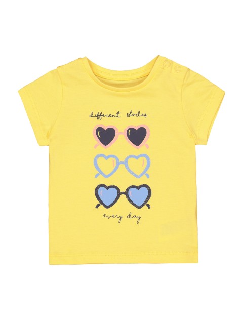 

mothercare Infant Girls Yellow Printed Round Neck T-shirt