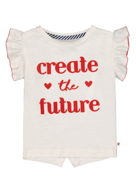 

mothercare Girls Off-White Printed Pure Cotton Top
