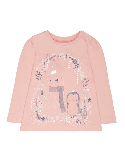 

mothercare Girls Infant Pink Printed Round Neck T-shirt