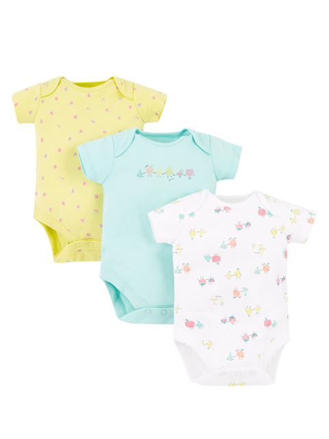 

mothercare Girls Pack of 3 Bodysuits, Green