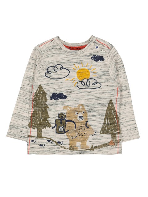 

mothercare Boys Beige Printed Round Neck T-shirt