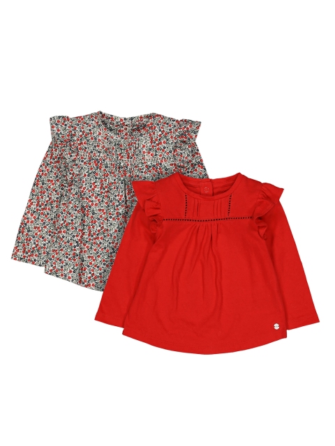 

mothercare Girls Set of 2 Tops, Multi