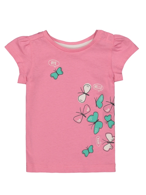

mothercare Infant Girls Pink Printed Round Neck T-shirt