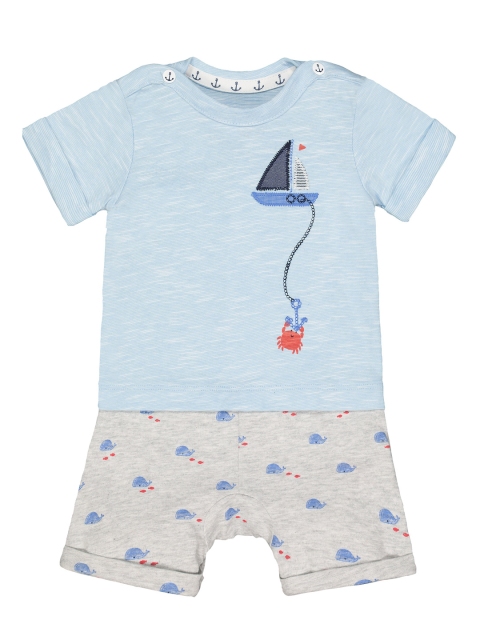 

mothercare Boys Blue & Grey Printed T-shirt & Shorts