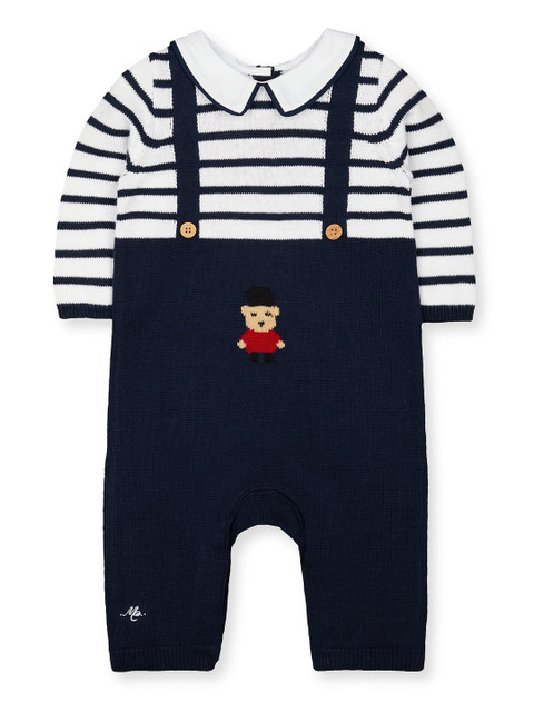 

mothercare Infant Boys Navy Blue & White Striped Rompers