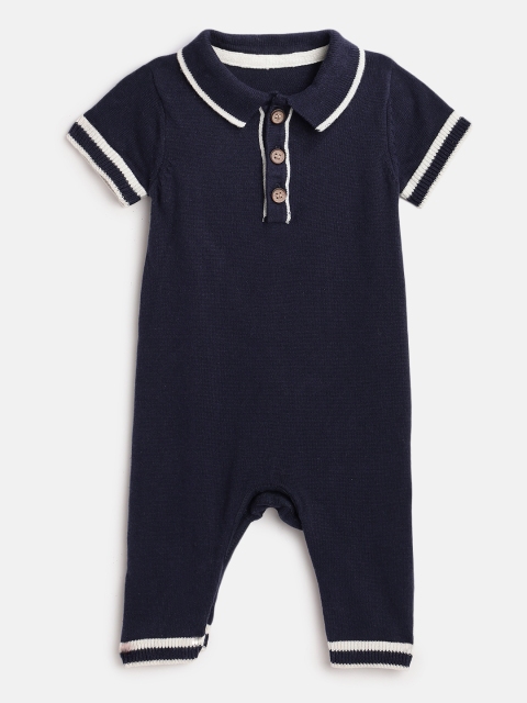 

mothercare Infant Boys Navy Blue Collared Knitted Romper