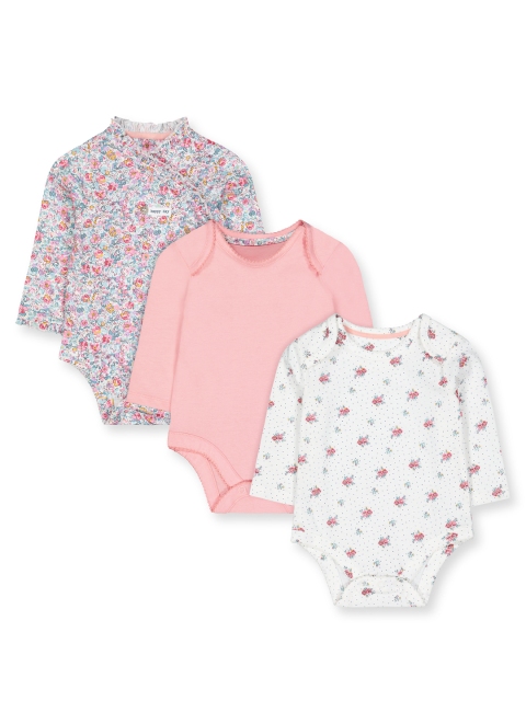 

mothercare Girls Set of 3 Rompers, Multi