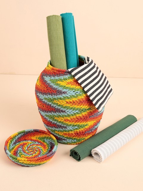

Chumbak Orange & Blue Printed Vibrant Hugs Basket