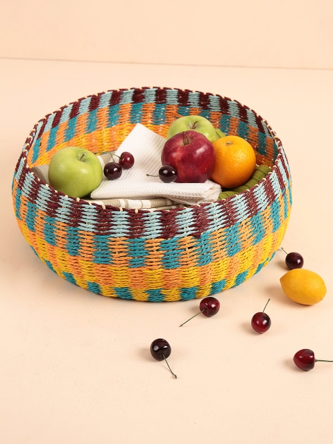 

Chumbak Blue & Yellow Vibrant Weaves Basket