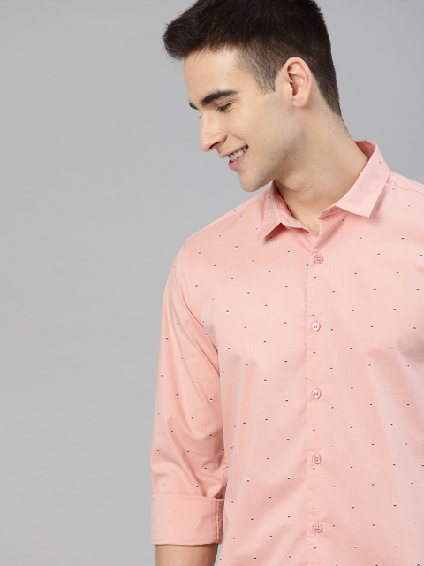 

Mast & Harbour Men Peach-Coloured Regular Fit Printed Casual Shirt