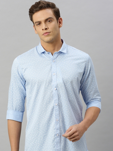 

Mast & Harbour Men Blue and White Regular Fit Printed Casual Shirt