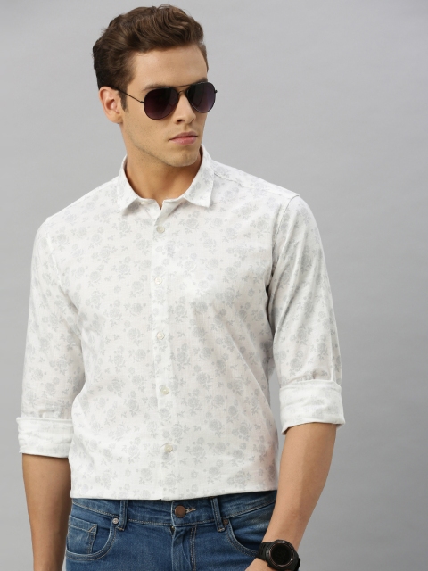 

Mast & Harbour Men White and Grey Regular Fit Floral Printed Casual Shirt