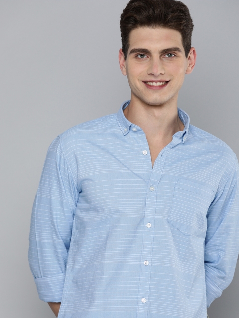 

Mast & Harbour Men Blue & White Slim Fit Striped Casual Shirt
