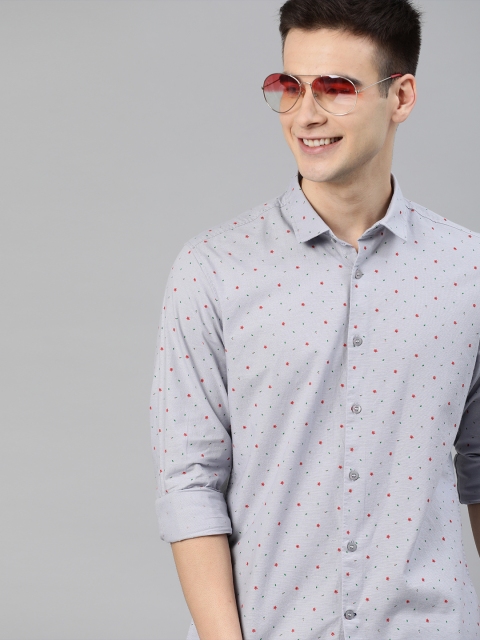 

Mast & Harbour Men Grey Regular Fit Ditsy Floral Printed Casual Shirt