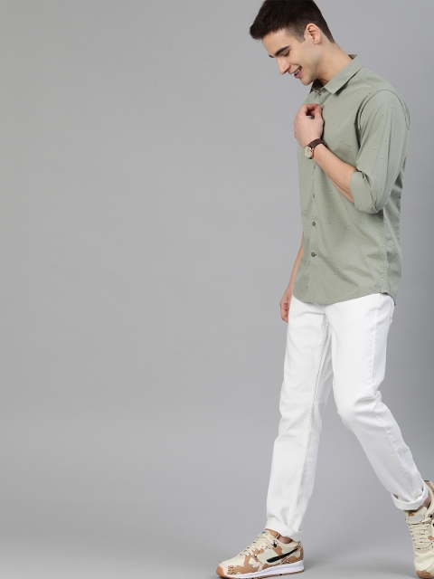 

Mast & Harbour Men Green Slim Fit Micro Printed Casual Shirt