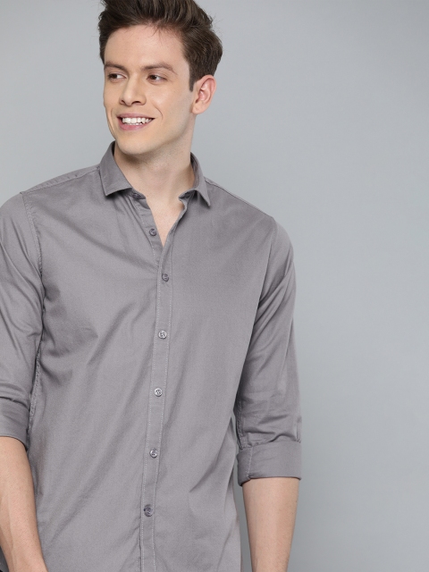 

Mast & Harbour Men Grey Slim Fit Solid Sustainable Casual Shirt