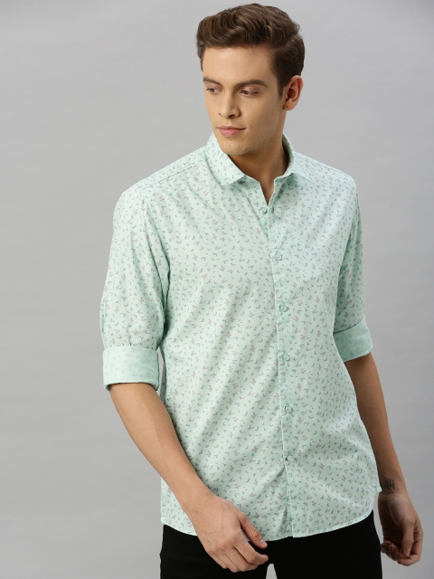 

Mast & Harbour Men Sea Green and Red Regular Fit Floral Printed Casual Shirt