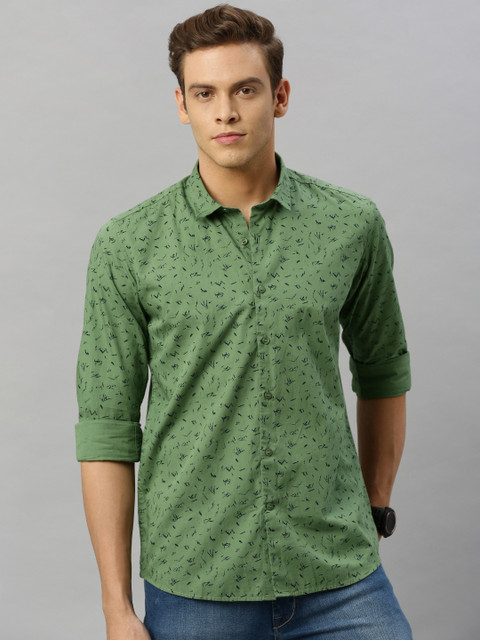 

Mast & Harbour Men Green and Black Regular Fit Printed Casual Shirt