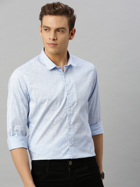 

Mast & Harbour Mens Blue and White Regular Fit Printed Casual Shirt