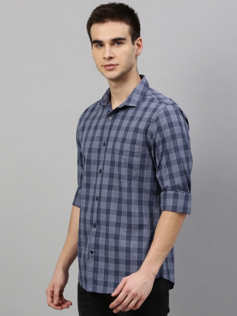 

Mast & Harbour Men Teal Blue & White Regular Fit Checked Casual Shirt