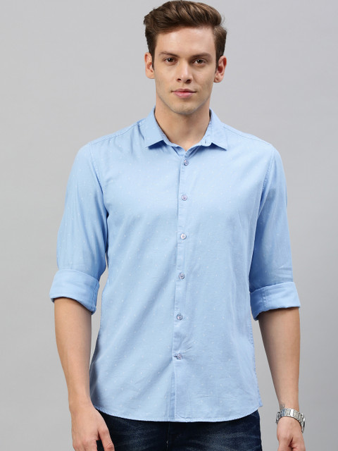 

Mast & Harbour Men Blue Regular Fit Solid Casual Shirt