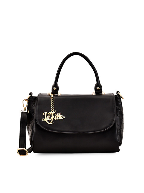 

LaFille Black Solid Handheld Bag