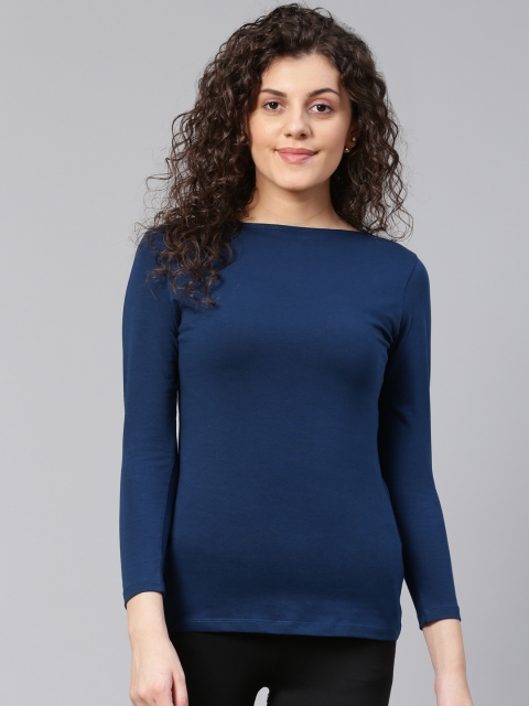 

VividArtsy Women Teal Blue Solid Top