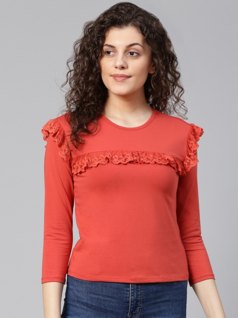 

VividArtsy Women Red Solid Top